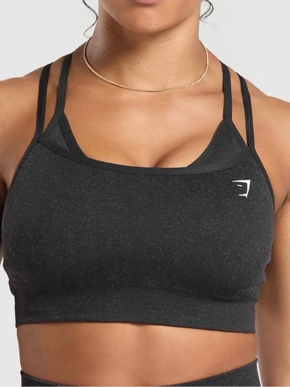 Gymshark Adapt Fleck Double-Strap Black Sports Bra